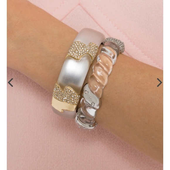 Alexis Bittar Silver Lucite Crystal Bracelet - Picture 2 of 7